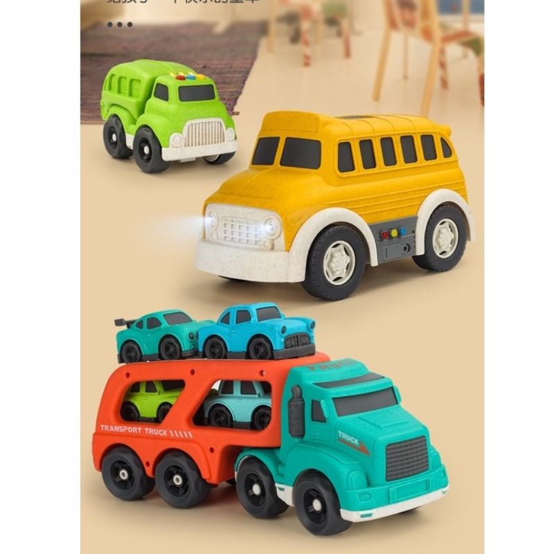 Xe ô tô đồ chơi có nhạc, chất liệu lúa mỳ thân thiện môi trường