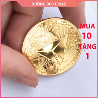 Đồng Xu Tron TRX, Bitcoin mạ vàng, bạc 24k đồ lưu niệm, trang trí, sưu tầm, quà tặng hội nhóm ZEC01