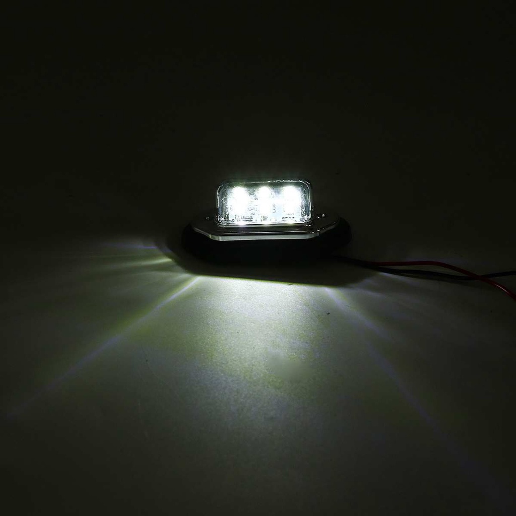 2 Đèn LED 6 Bóng 12V 24V Siêu Sáng Cho Biển Số Xe Tải