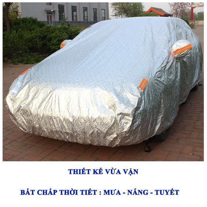 Bạt phủ ô tô,bạt phủ xe ô tô 3 lớp cao cấp dành cho xe hơi tráng nhôm chống nắng cách nhiệt chống xước