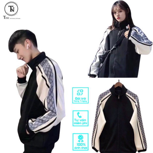 Áo khoác, áo jacket TINOWEAR sọc vai vorm rộng Unisex nam nữ mặc đều đẹp