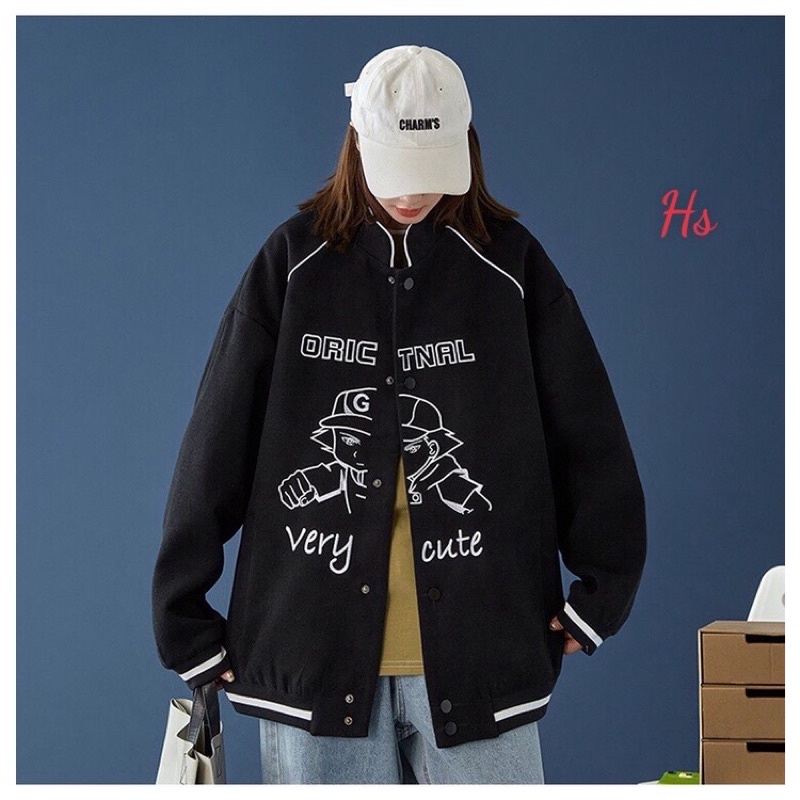 Áo khoác nỉ nam nữ bomber unisex Cậu bé very cute | BigBuy360 - bigbuy360.vn
