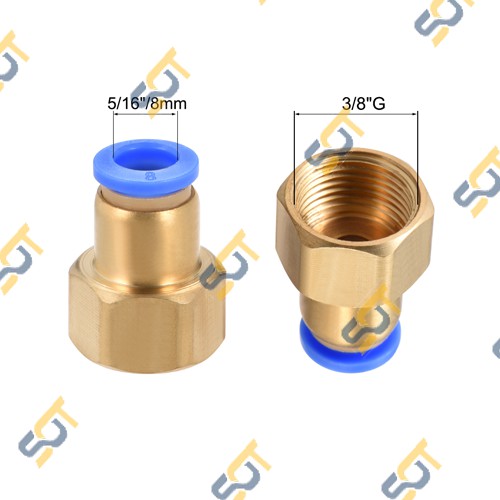 Ren Trong Nối Nhanh Một Đầu Cắm Ống Nhựa Pu Khí Nén Chất Lỏng Phun Sương Hơi Nước - Bằng Đồng - PCF 1 Chạm