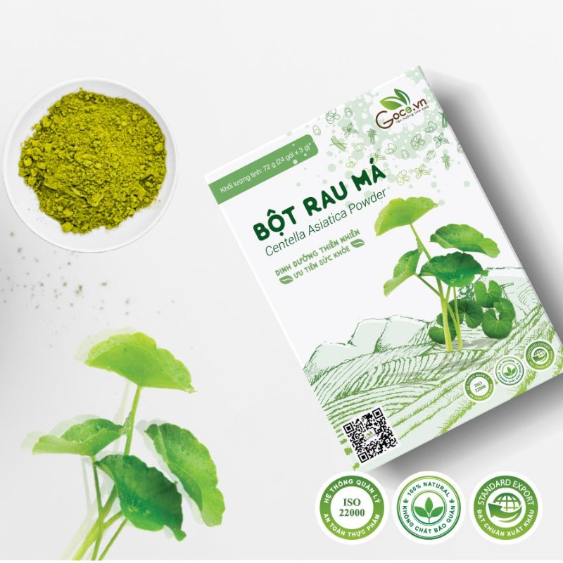 BỘT RAU MÁ NGUYÊN CHẤT HỘP 24 GÓI