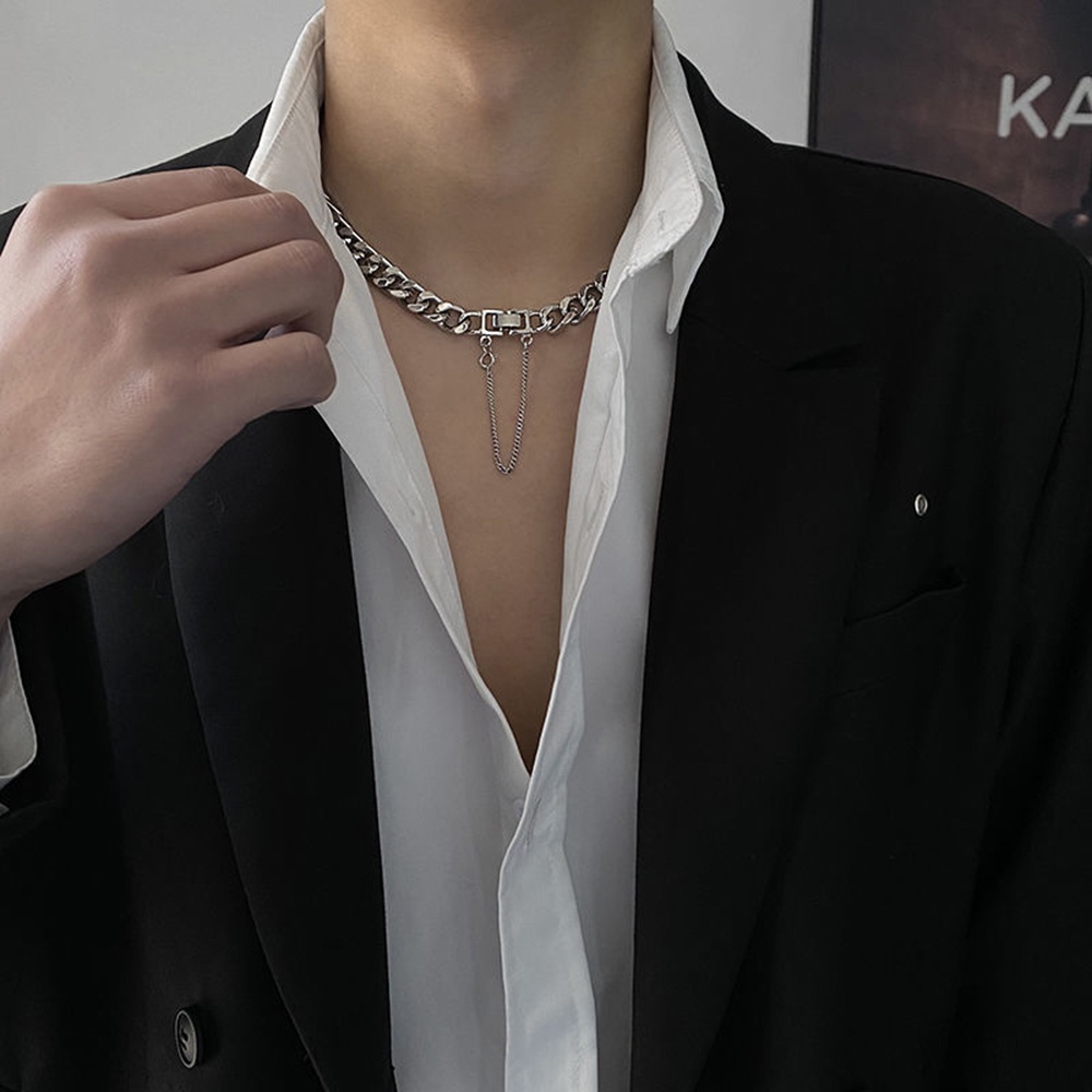 Dây Chuyền Sợi Xích Dày Bằng Kim Loại Phong Cách Hip hop Thời Trang Cá Tính