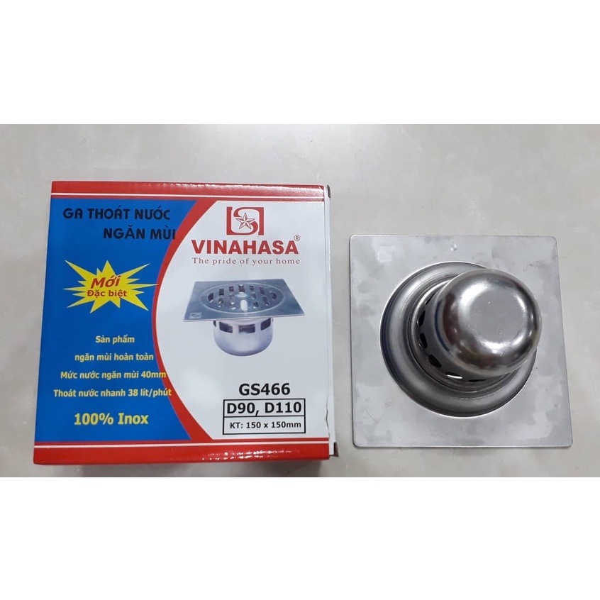 GA THOÁT SÀN NHÀ TẮM NGĂN MÙI CỐC SÂU INOX 304 VINAHASA XANH GS263, GS264, GS466