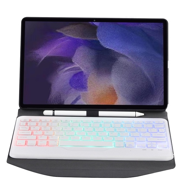 Bao Da Máy Tính Bảng Kèm Bàn Phím bluetooth 3.0 Có Đèn Nền Chữ s Cho samsung galaxy tab a8 2021 sm-J200 / x205 Giá Đỡ