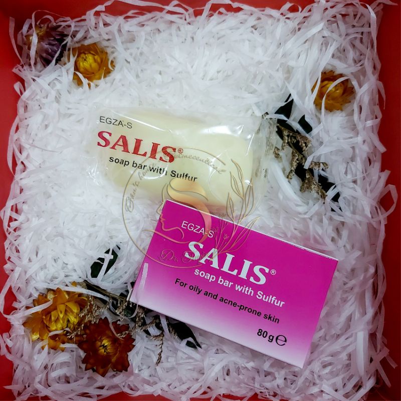 EGZA-S SALIS Soap bar 80g Xà phòng tắm giảm dầu, giảm mụn, dày sừng nang lông 80g