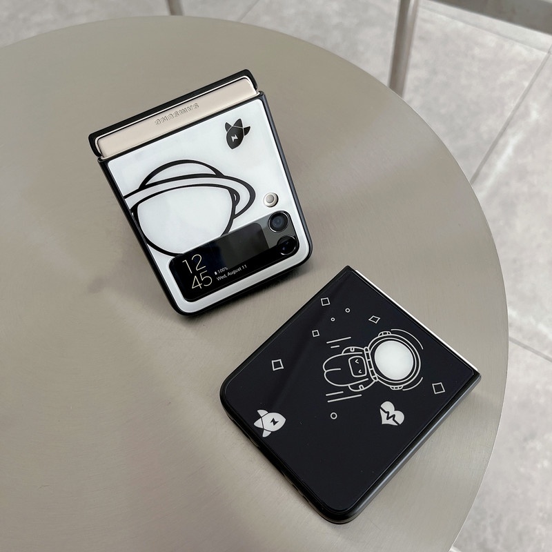 Ốp Điện Thoại Kính Cường Lực Hình Gấu Hoạt Hình Cho Samsung z Flip 3 5G Galaxy z Flip 3