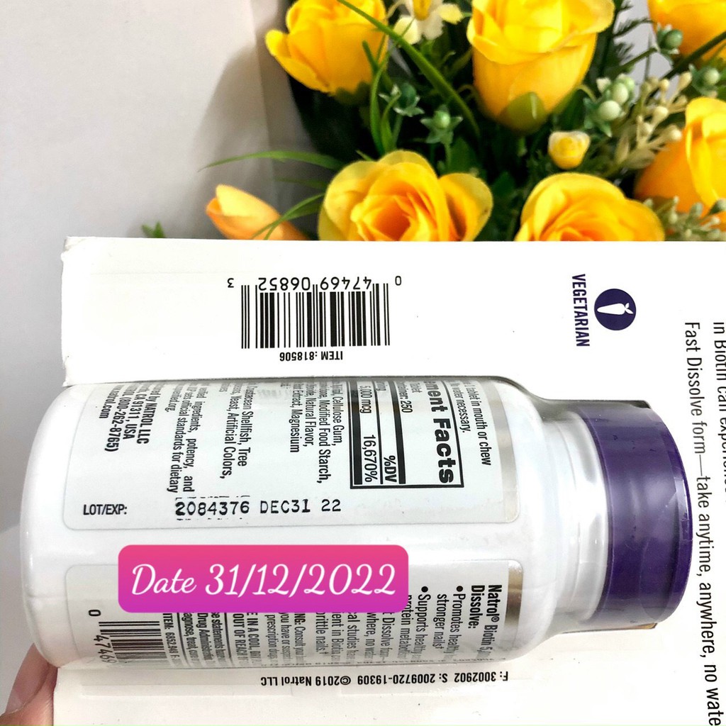 ❤️ [Date 12/2022] Natrol Biotin Hair Nails Skin 5000 mcg 250 viên Mỹ, Hương Dâu | BigBuy360 - bigbuy360.vn