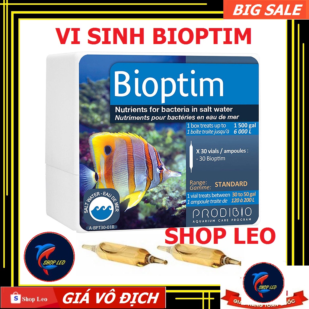 Vi sinh hồ cá biển - bể nước mặn - bioptim - Coral vits- Reef booster - iodi - Stronti - vi sinh cao cấp - Shopleo