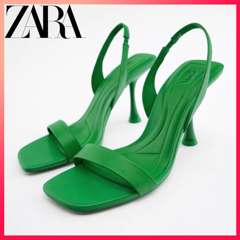 Zara Xăng đan Cao Gót Da Cừu Mũi Vuông Thời Trang Xuân Hè Dành Cho Nữ