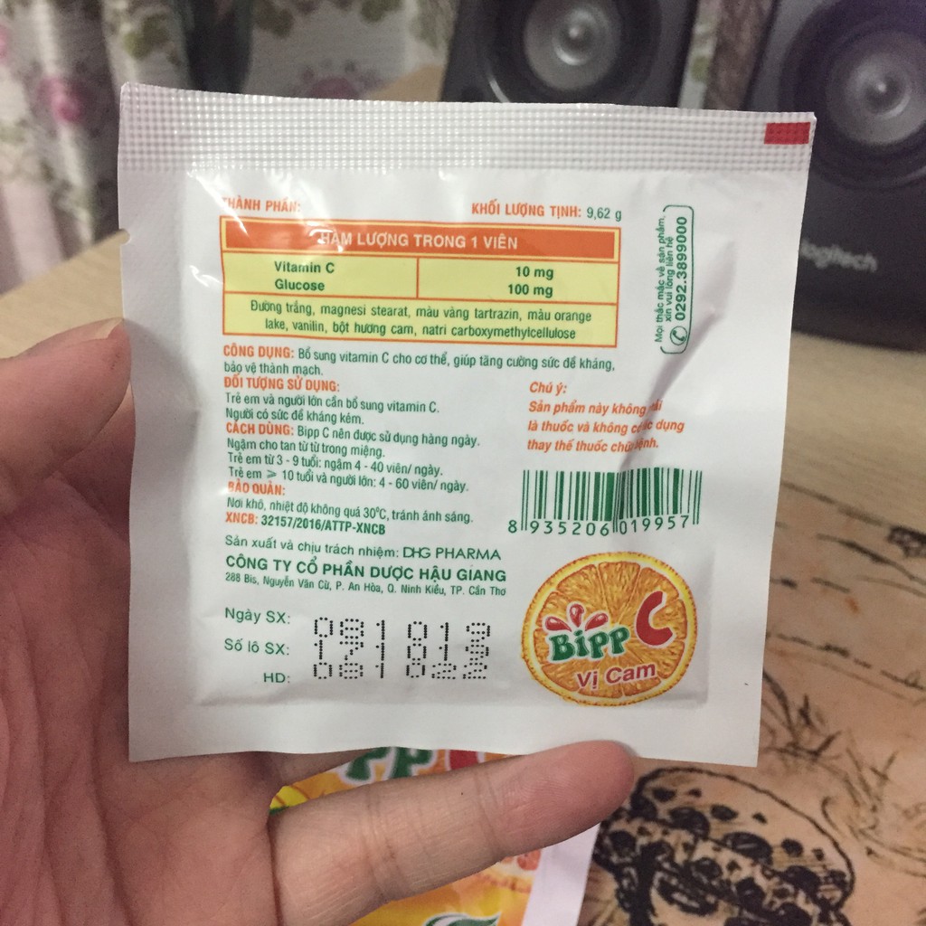 Kẹo ngậm vitamin C - Bipp C (Gói 10 viên)