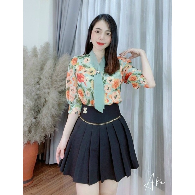 Chân Váy Xếp Ly Xòe Kèm Tag_Xưởng May Quang Anh
