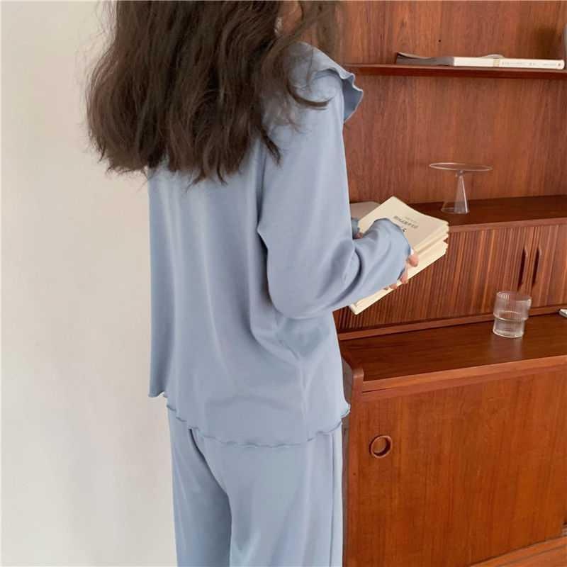 Bộ Đồ Ngủ Dài Tay Thời Trang Xuân Thu Xinh Xắn Dành Cho Nữ