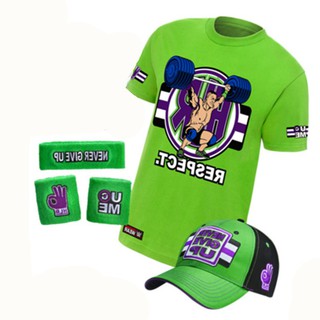 Combo Áo + Mũ + Băng Tay John Cena "Respect" xanh lá