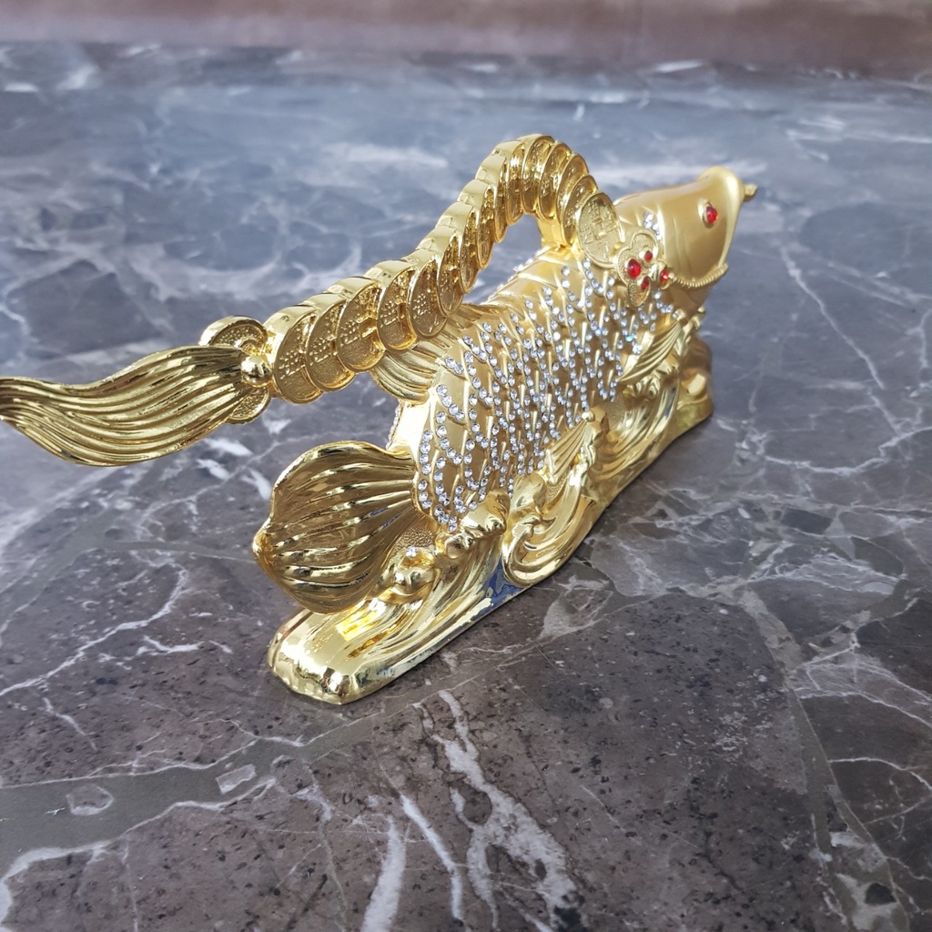 Tượng cá chép vàng phong thủy trang trí taplo ô tô hay bàn làm việc