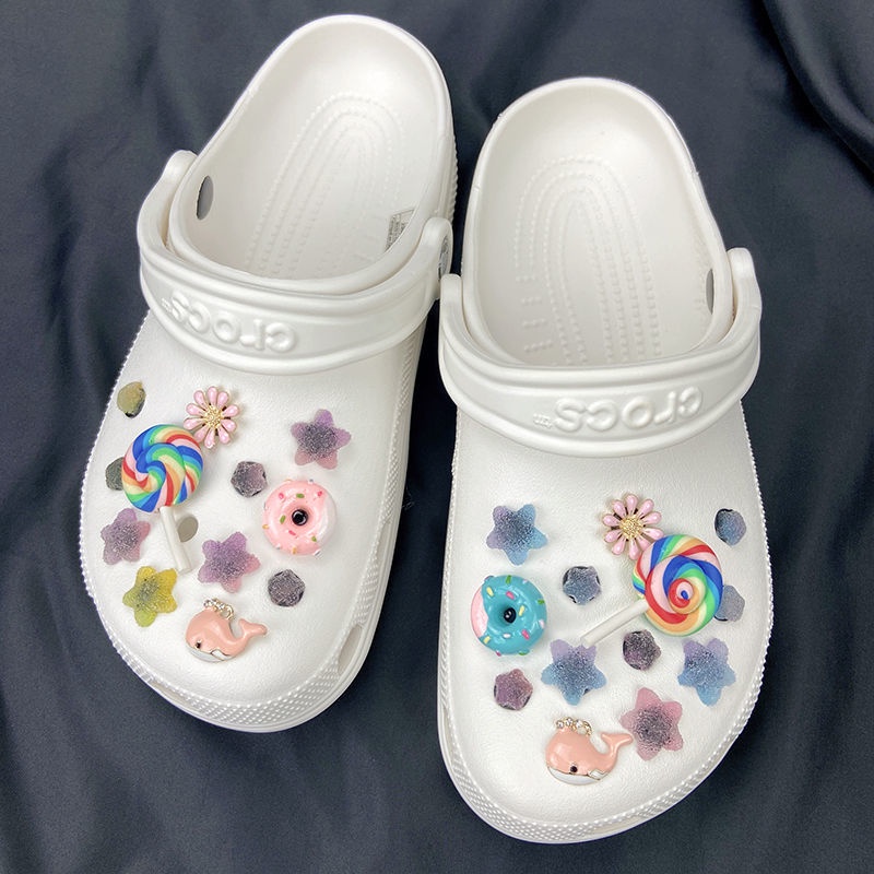 Hạt Charm Hình Giày croc Đính Kim Cương Ngọc Trai Quyến Rũ Cho Nam Nữ