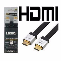 Cáp HDMI Sony 2 đầu nối mạ vàng dài 2 mét kết nối máy tính, âm thanh, hình ảnh sắc nét lên tivi