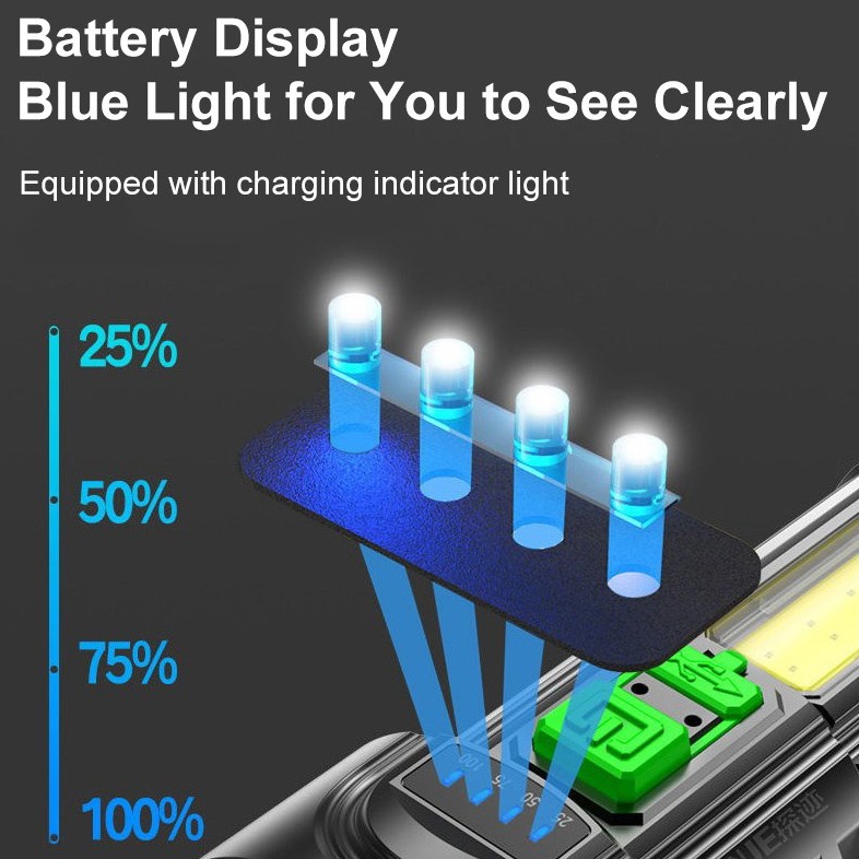 Đèn Pin LED Xenon Siêu Sáng Sạc Usb Thiết Kế Dài Tiện Dụng