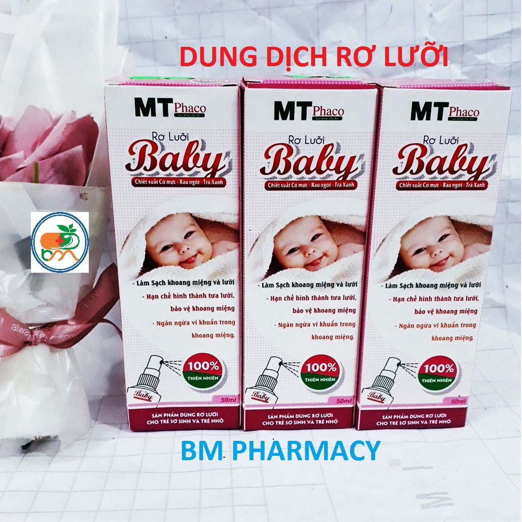 Dung dịch rơ lưỡi (rơ miệng) BABY, giúp làm sạch khoang miệng và lưỡi, hạn chế hình thành tưa lưỡi và ngăn ngừa vi khuẩn