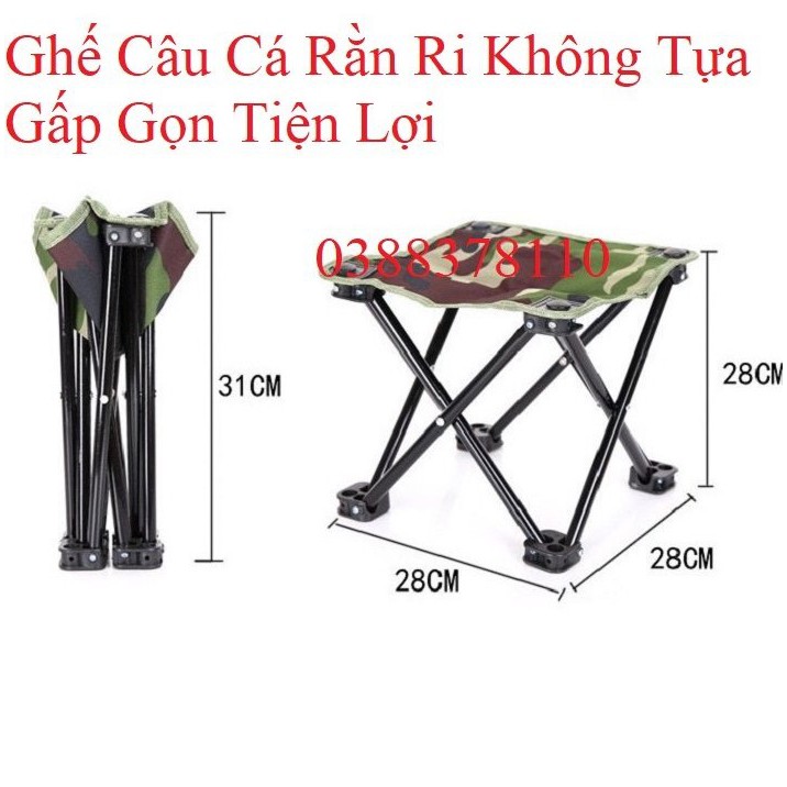 Ghế Câu Cá Rằn Ri Không Tựa Gấp Gọn Tiện Lợi - GCC 1