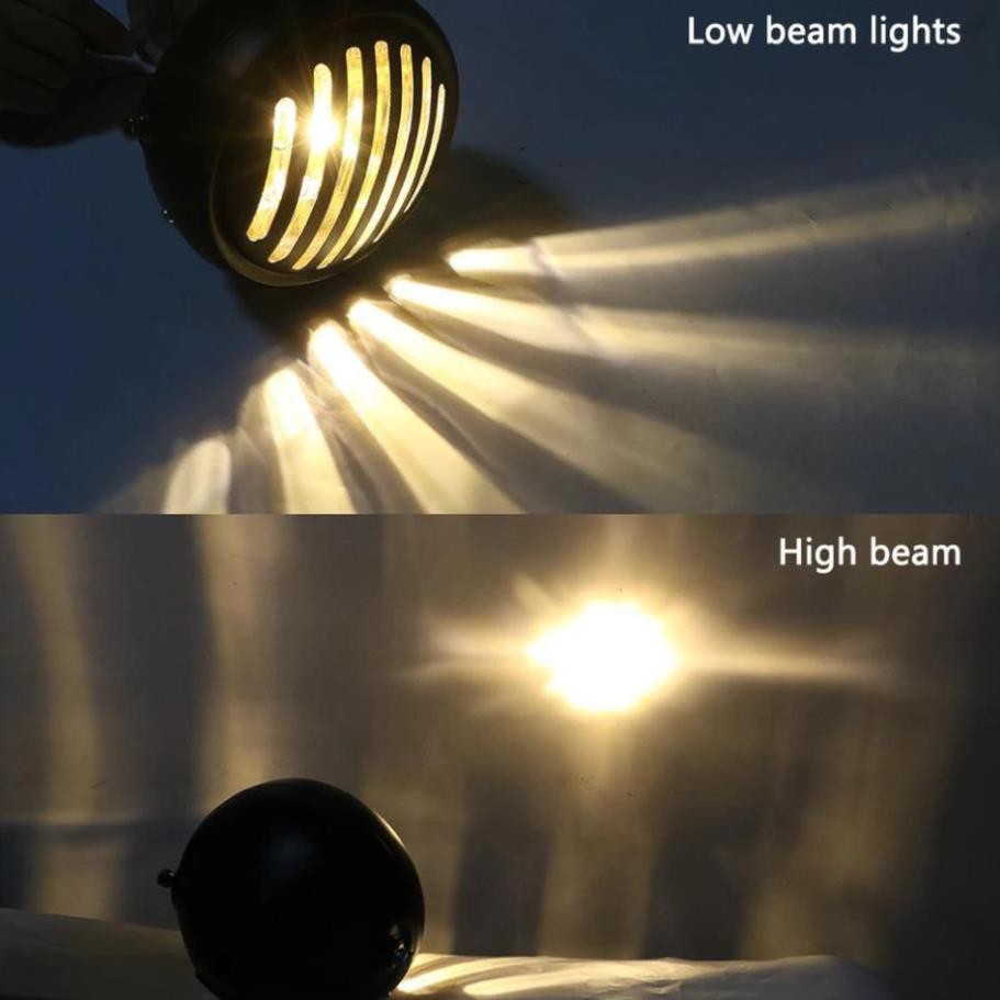 Combo đèn pha tròn gáo săt có lưới bảo vệ và đèn hậu lưới chuyên độ Cafe racer Tracker Win Gn125