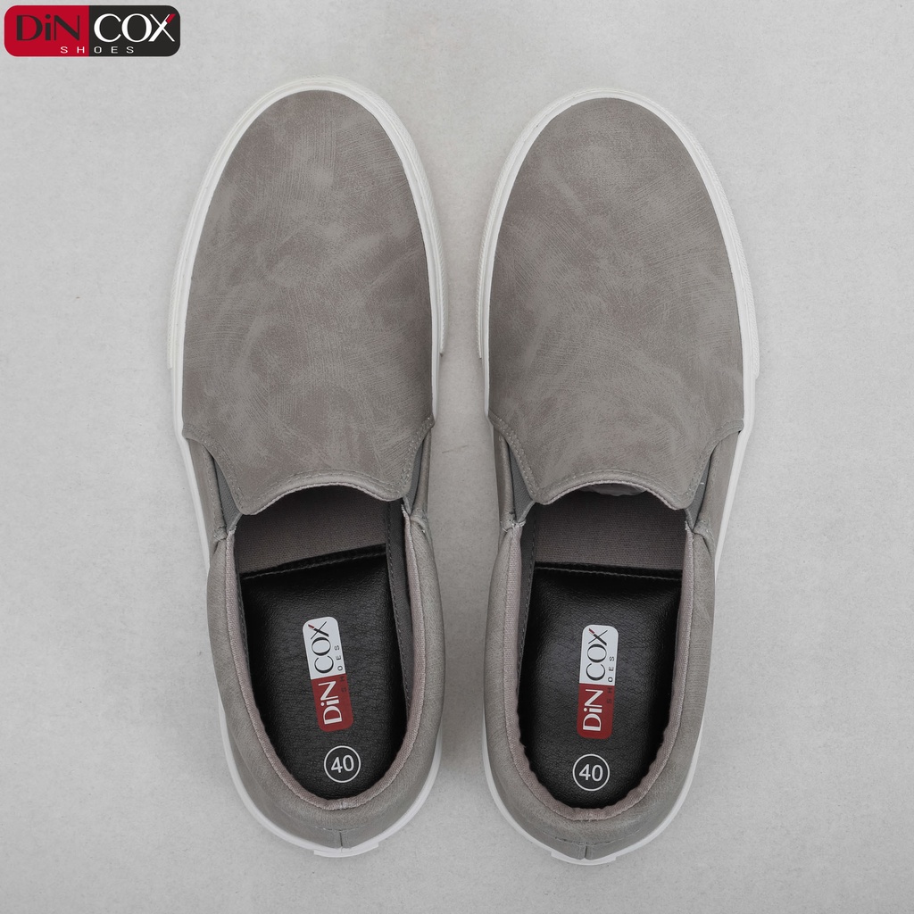 [MÃ WABR1512 GIẢM 12% ĐH 99K ]Giày Lười Sneaker Da Nam DINCOX C38 Đơn Giản, Lịch Lãm Grey