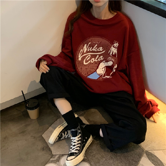 Áo Nỉ Nữ Dài Tay Cổ Tròn Thời Trang Hàn | BigBuy360 - bigbuy360.vn