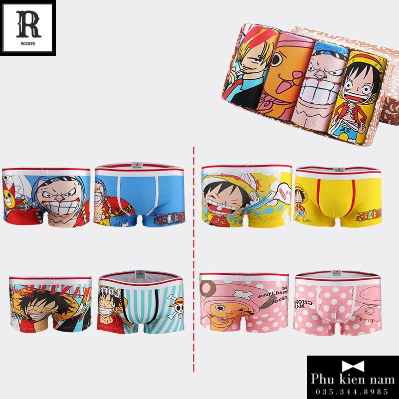 Hộp 4 Quần Lót Nam Boxer - Quần Sịp Boxer HOẠT HÌNH S001.26