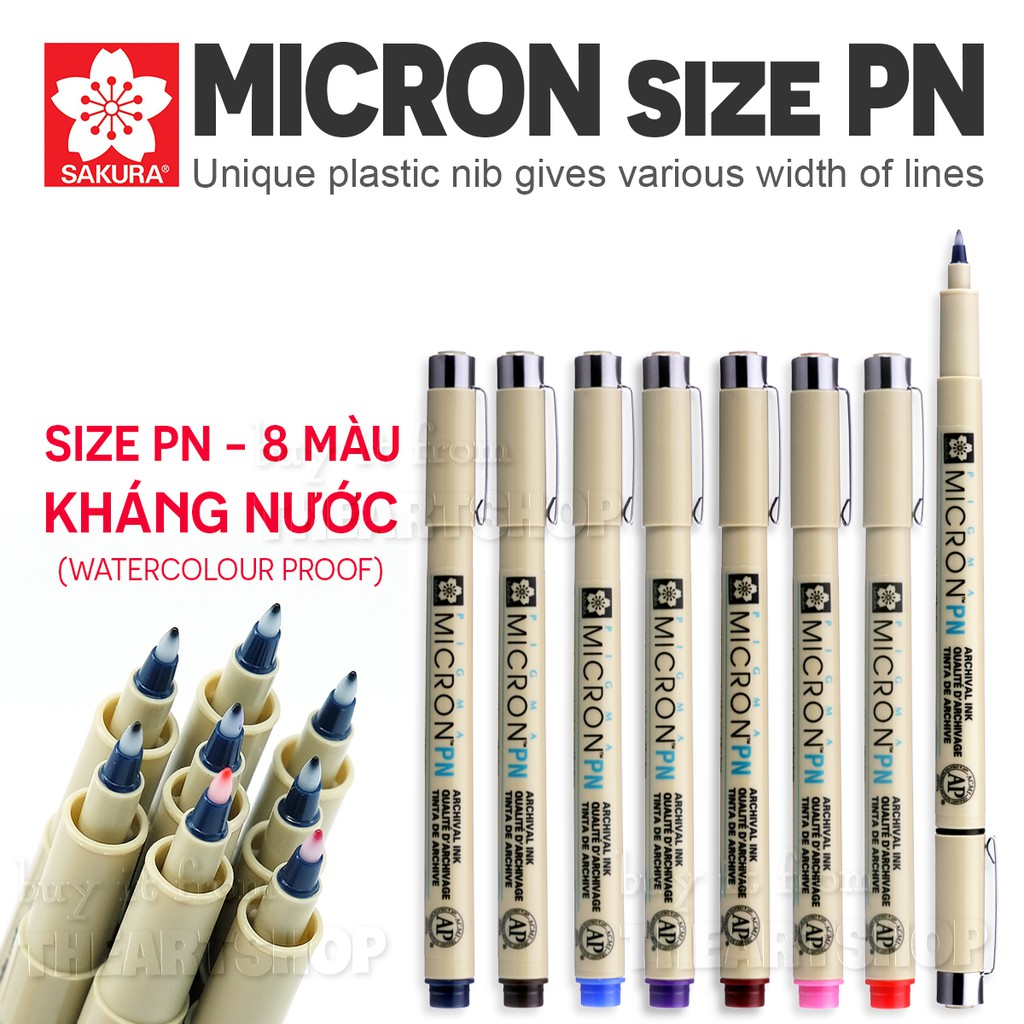 Bút line đi nét chuyên nghiệp Sakura Pigma Micron ngòi PN