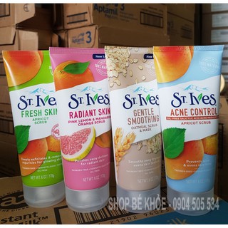 Sữa rửa mặt tẩy tế bào chết stives 170gr: mỹ