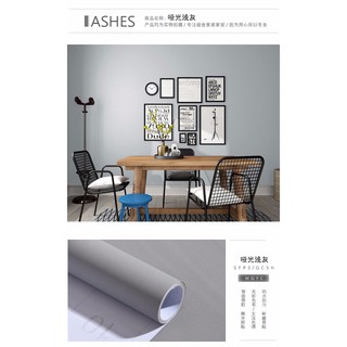 Decal 1m giấy dán tường pvc khổ rộng 45cm mặt láng xám lợt
