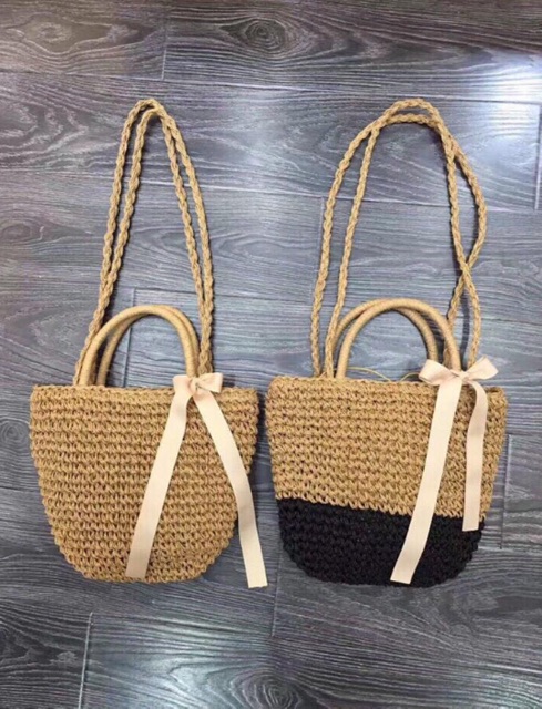 Mua túi cói nơ hottrend tặng ngay hoa cài tóc xinh xắn