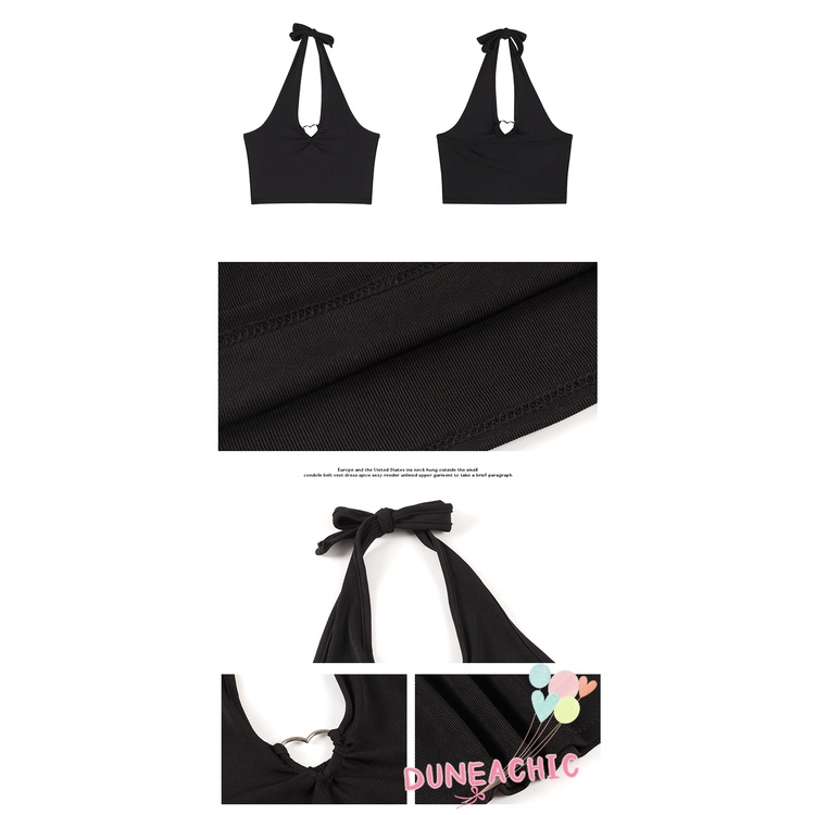 DUNEA Áo Hai Dây Họa Tiết Trái Tim Quyến Rũ Cho Nữ