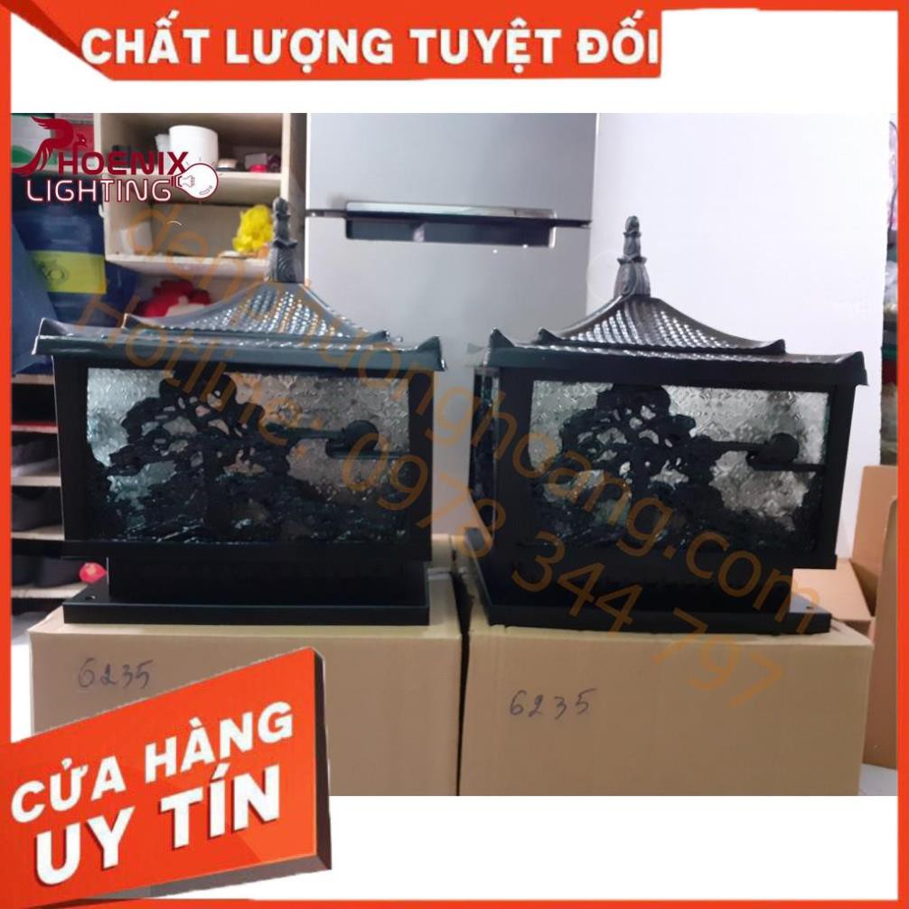 [Giá Rẻ - Uy Tín]  Đèn trụ cổng: Đèn ngoài trời D400 Nhôm Đúc PH6217