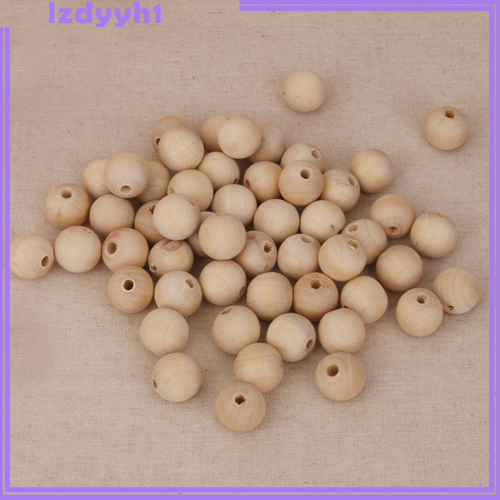 Set 50 Hạt Gỗ Tròn Tự Nhiên Dùng Làm Trang Sức Diy