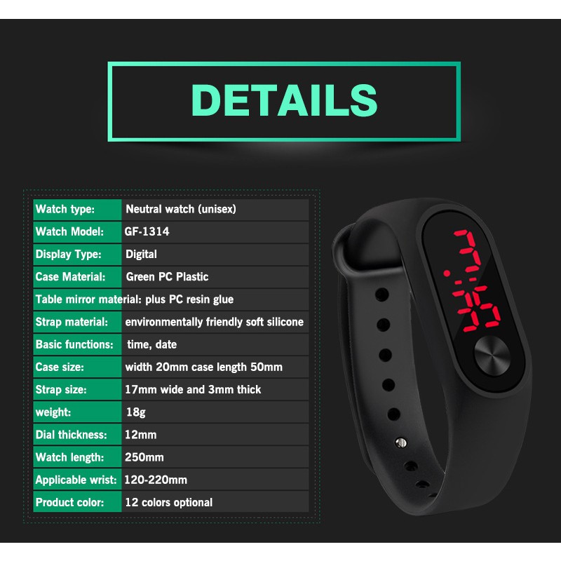 Fashion trend led screen electronic smart watch children male and female student sports outdoor  watch