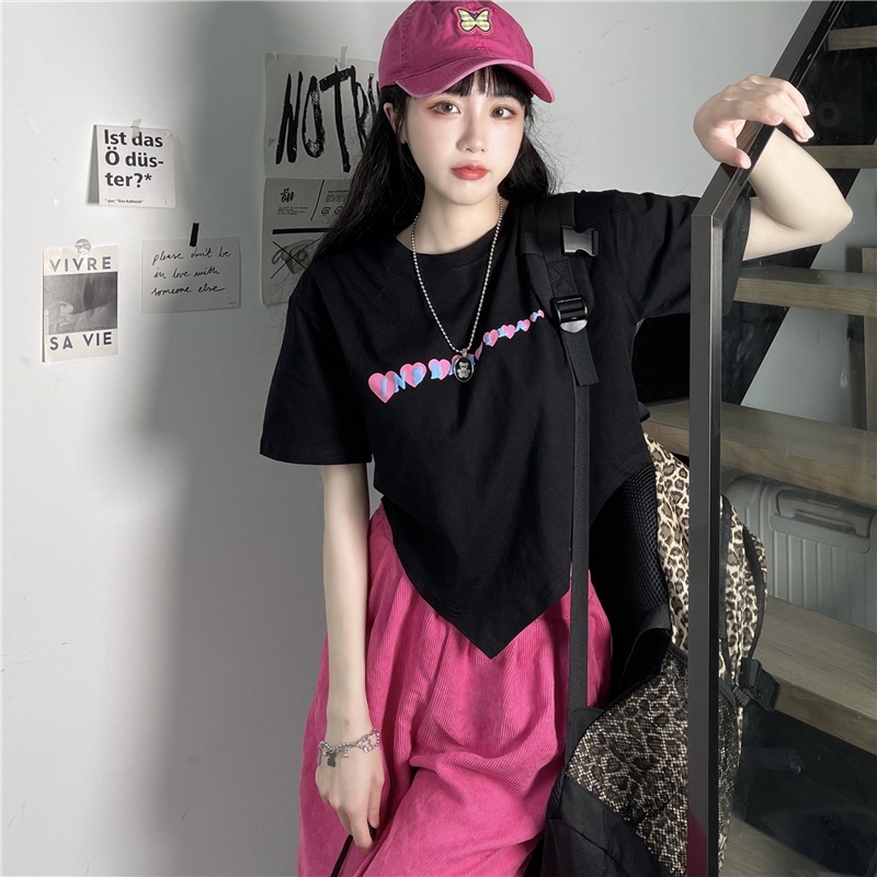 Áo Thun Nữ Ngắn Tay Cổ Tròn Thời Trang Hàn