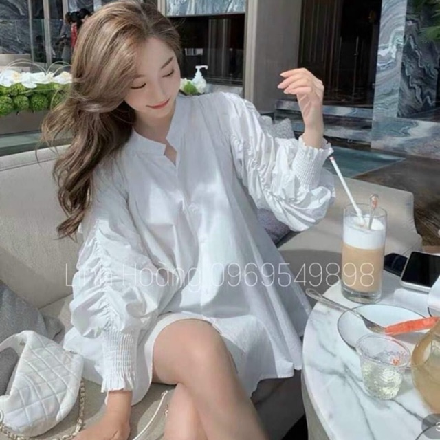 [Mã WASTUP giảm 10% tối đa 30K đơn 99K] Áo sơ mi tay nhún bèo B.YN887 | BigBuy360 - bigbuy360.vn