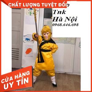 Bộ đồ Tôn Ngộ Không trẻ Em bản màu vàng đầy đủ Ảnh Thật
