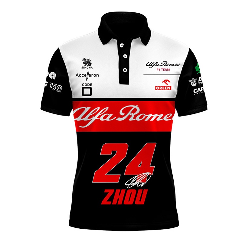 Áo Thun Polo Thời Trang Mùa Hè 2022 F1 Formula One Alfa Romeo Team 2019 Sauber Racing Raikkonen 5XL