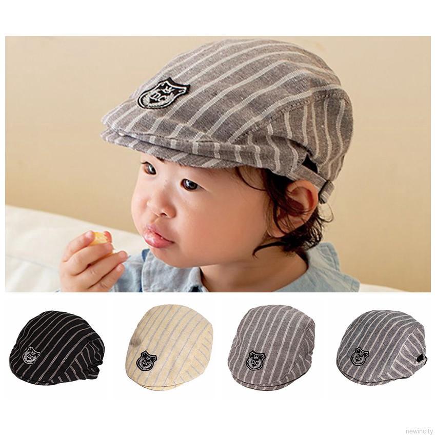 Mũ beret kẻ sọc phong cách cổ điển cho bé