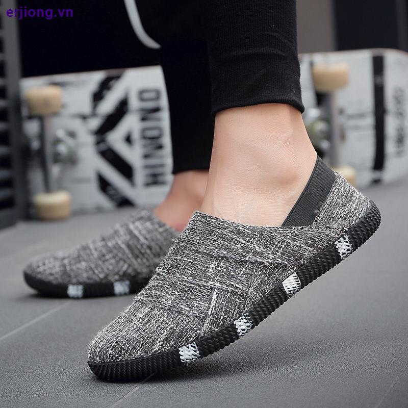 Giày lười vải canvas thời trang xuân hè phong cách Bắc Kinh cổ điển cho nam