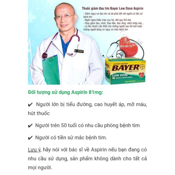 [3/2023] Viên aspirin 81mg &amp; 325mg