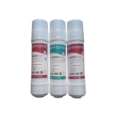 Bộ lõi lọc nước 123 Korihome ( 2 Sediment - 1 Pre Carbon),dung cho máy nóng lạnh,dùng được cho máy kangaroo,karofi,cnc…