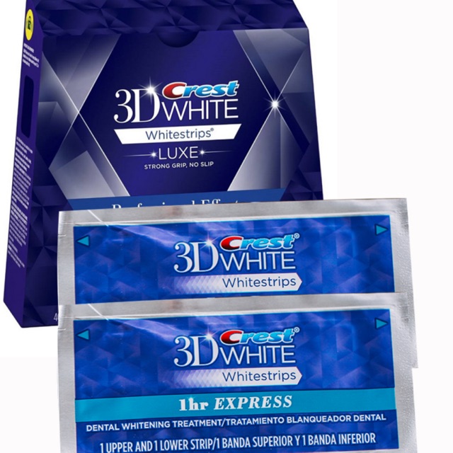 Miếng dán trắng răng Crest 3D White 1-Hour Express