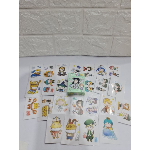 Hộp 24 tấm mini  sticker 12 cung hoàng đạo mã YS-886