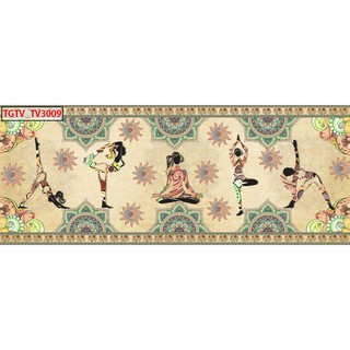 Tranh dán tường 3d  tranh trang trí yoga 6TC87 (Có in theo yêu cầu)