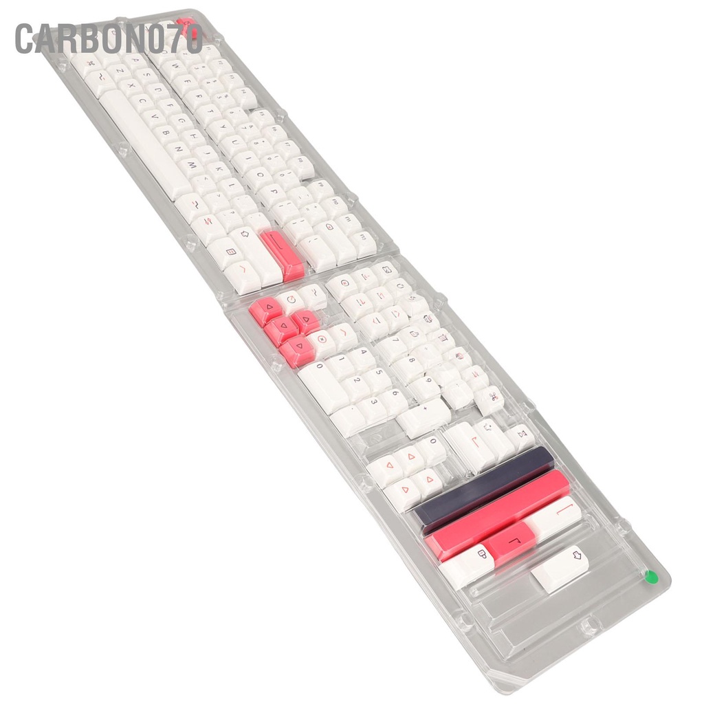 Carbon070 126 Phím Keycaps Màu hồng trắng Bàn phím PBT Nhiệt thăng hoa XDA Chiều cao DIY Tự làm cho cơ học Tiếng Anh